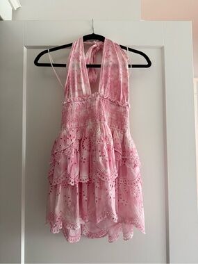 Love shack fancy mini halter dress